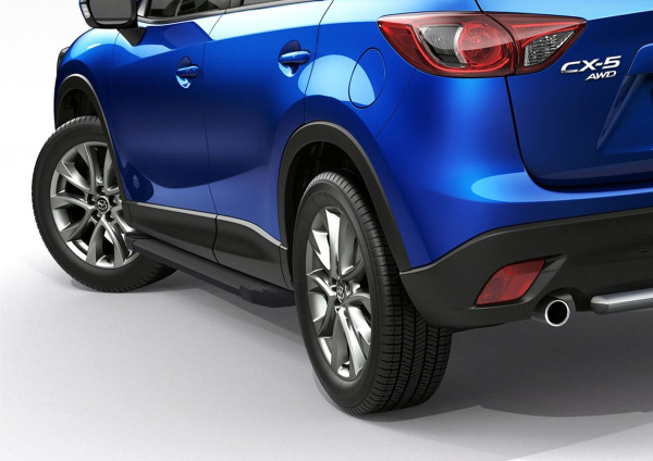Фото Пороги алюминиевые Rival "Black" для Mazda CX-5 2011-2015-2017