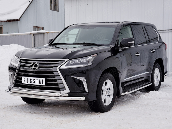 Фото Защита переднего бампера d63 секция-d63 дуга LEXUS LX450d-LX570 2015 (кроме F-Sport)