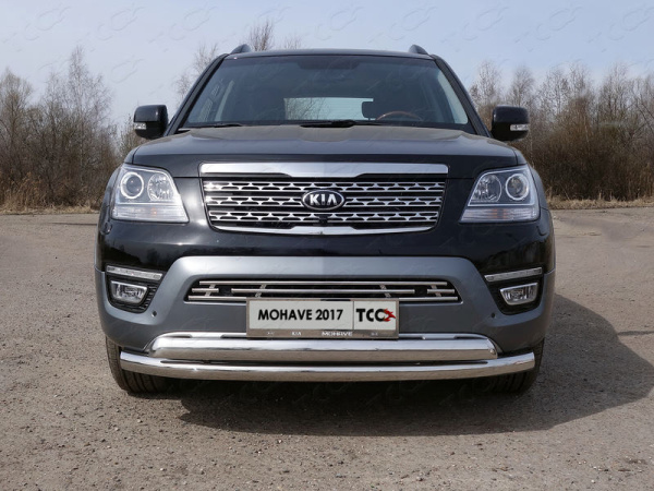 Фото Защита передняя нижняя (двойная) 76,1/75 мм для Kia Mohave 2017-