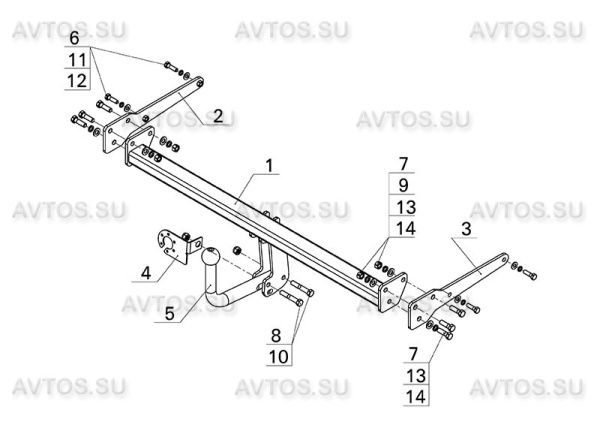 фото Фаркоп AvtoS для SUZUKI SX 4 S-CROSS (2013-2022)