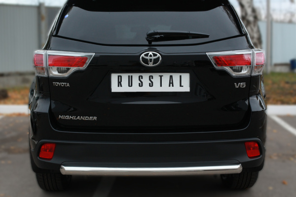 Фото Защита заднего бампера d63 (дуга) TOYOTA Highlander 2014-2016
