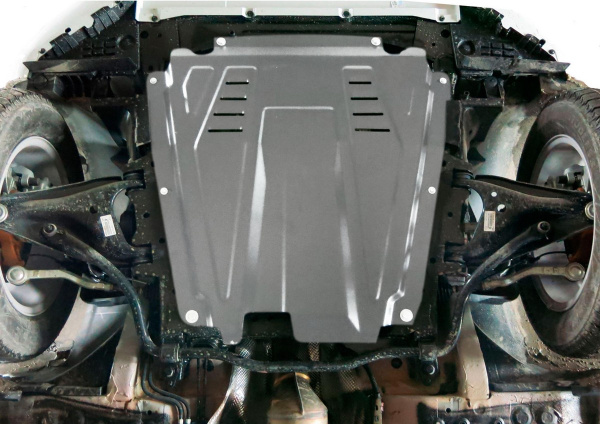 Фото Защита картера и КПП Rival для Renault Logan 2005-2014, алюминий 4 мм, с крепежом, 333.6027.1