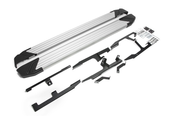 Фото Пороги алюминиевые Rival "Silver" для Audi Q7 2015-