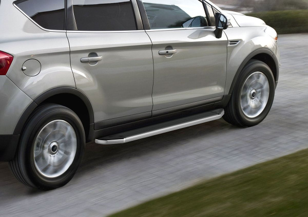 Фото Пороги алюминиевые Rival "Premium" для Ford Kuga 2008-2013