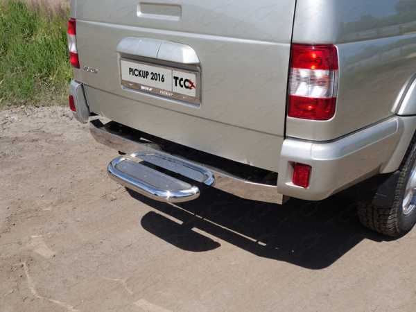 Фото Задняя подножка (нерж. лист) 60,3 мм (под фаркоп) для UAZ Pickup 2015-