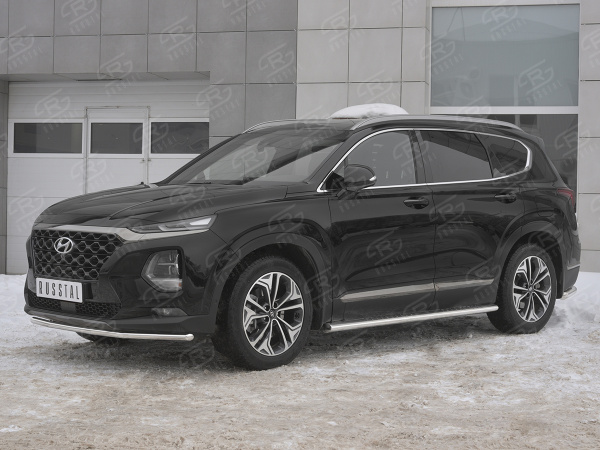 Фото Защита переднего бампера d42 секции HYUNDAI SANTA FE 2018-