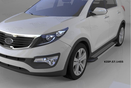 Пороги алюминиевые (Topaz) Kia Sorento (Киа Соренто) (2012-)