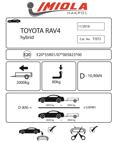 фото Фаркоп Imiola для Toyota RAV4 «XA50» V (2018-)