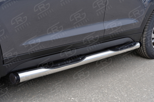 Фото Пороги труба d76 с накладкой (вариант 2) HYUNDAI Tucson 2015-2017