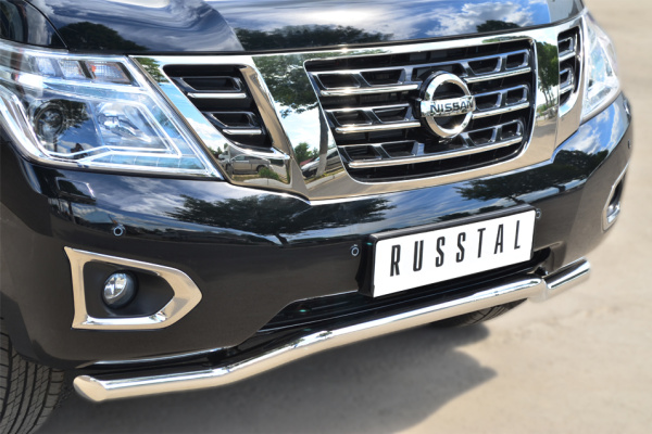 Фото Защита переднего бампера d63 (волна) NISSAN Patrol 2014-