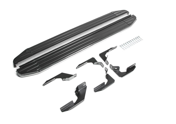 Фото Пороги алюминиевые Rival "Premium" для Ford Ranger 2012-2015