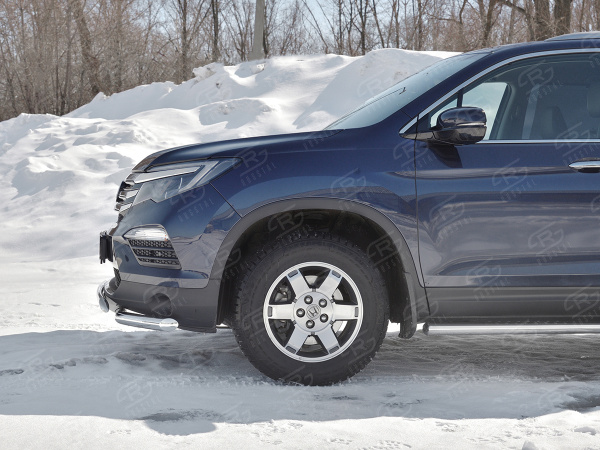 Фото Защита переднего бампера d63 секции-d75х42 дуга HONDA PILOT 2016-