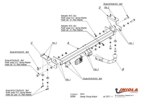 фото Фаркоп Imiola для Ssang Yong New Actyon 2011-