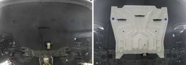 Фото Защита картера и КПП Rival для Kia Optima 2016-2018 2018-н.в., алюминий 4 мм, с крепежом, 333.2837.1