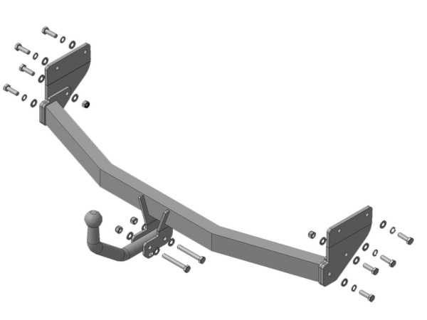 фото Фаркоп Мотодор с оцинкованным шаром на Hyundai Solaris 2017-