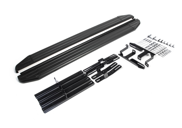 Фото Пороги алюминиевые Rival "Premium-Black" для Lifan X60 2012-2016