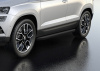 Фото Пороги алюминиевые Rival "Premium-Black" для Skoda Karoq 2020-н.в.