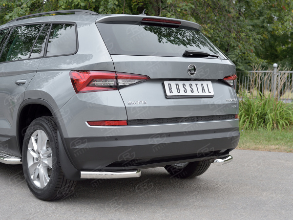 Фото Защита заднего бампера уголки d63 секции SKODA KODIAQ 2017-