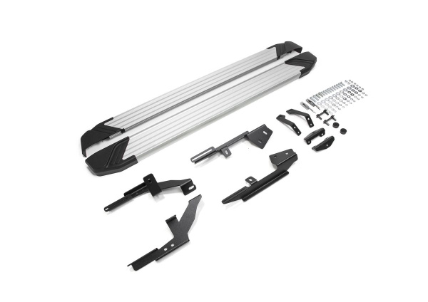 Фото Пороги алюминиевые Rival "Silver" для Lada X-Ray 2016-