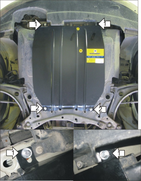 Фото Защита Motodor для картера и КПП Jeep Liberty (2007-2013)