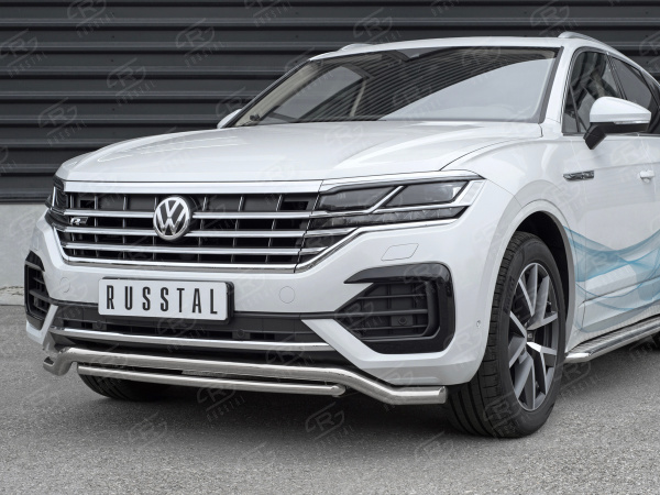 Фото Защита переднего бампера d63 волна-d42 дуга VOLKSWAGEN TOUAREG 2018-