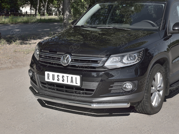 Фото Защита переднего бампера d63 секции VOLKSWAGEN Tiguan Sport & Style 2011-2016