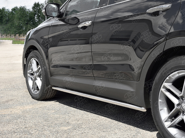 Фото Пороги труба d42 (вариант 1) HYUNDAI SANTA FE GRAND 2016-2018
