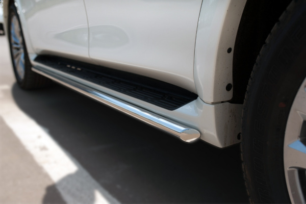 Фото Защита порогов d42 (укороченная) INFINITI QX 80 2014-2017