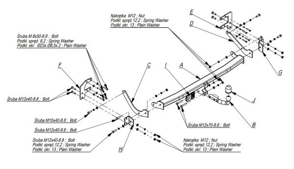 фото Фаркоп Imiola для Peugeot 407 седан 2004-2010